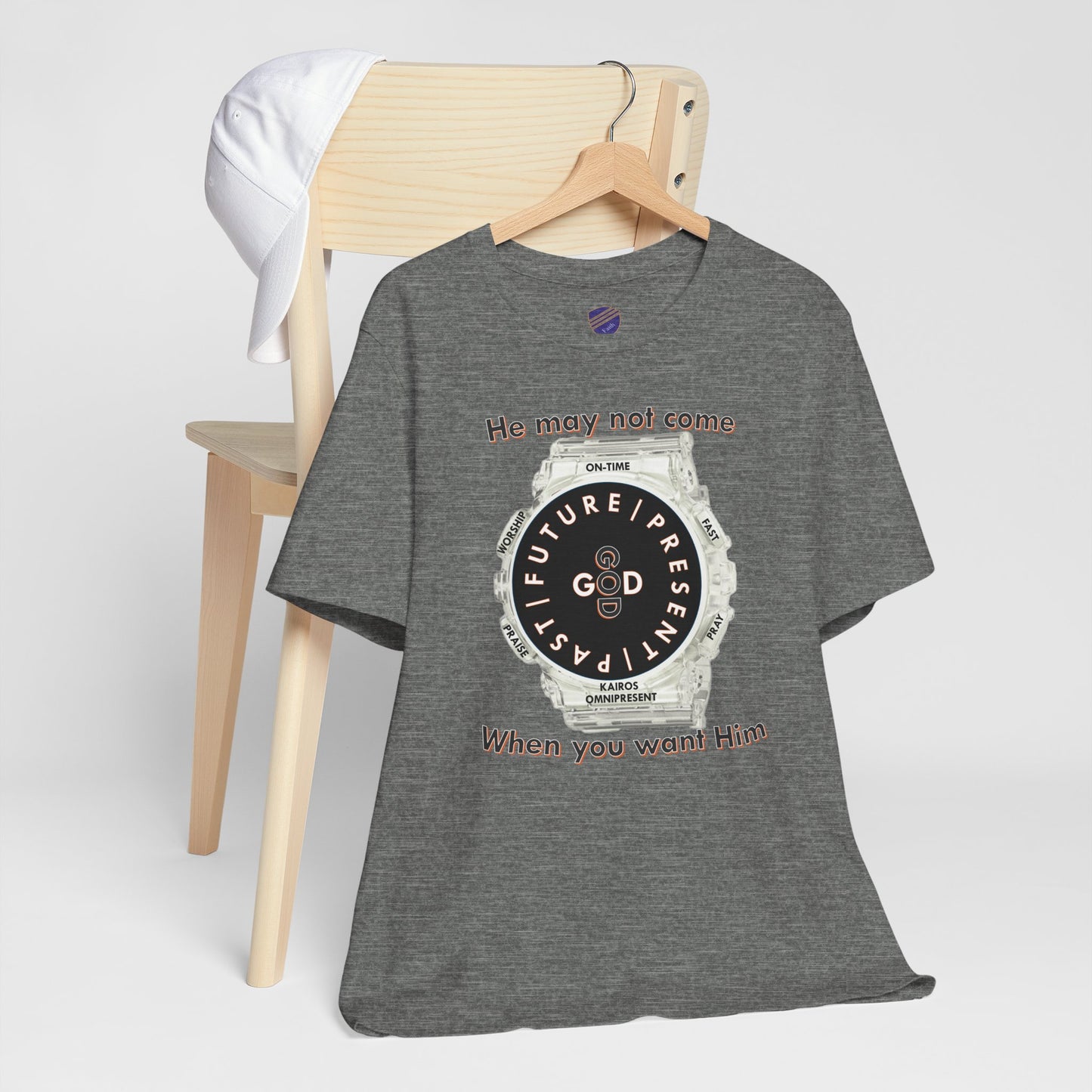 He may not come When you want Him - Faith - Inspired Unisex Jersey Short Sleeve Tee