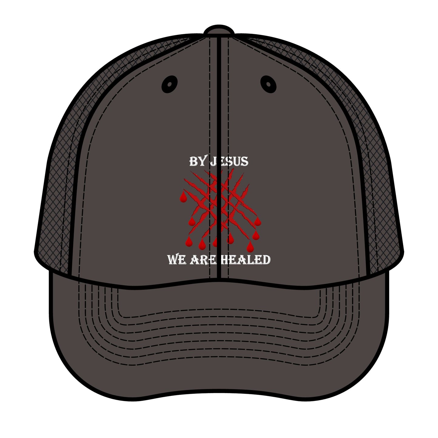 Jesus Stripes We're Healed - Faith - Inspired Retro Trucker Hat