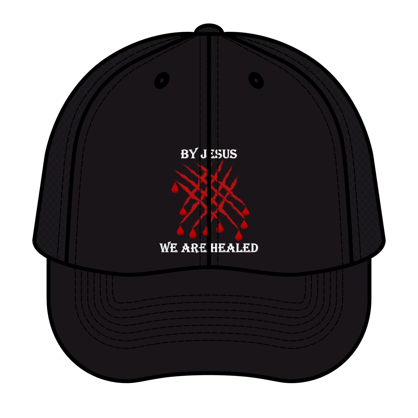 Jesus Stripes We're Healed - Faith - Inspired Retro Trucker Hat
