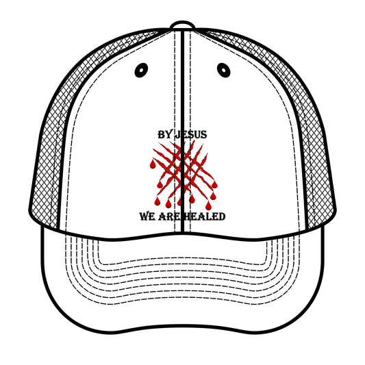 Jesus Stripes We're Healed - Faith - Inspired Retro Trucker Hat