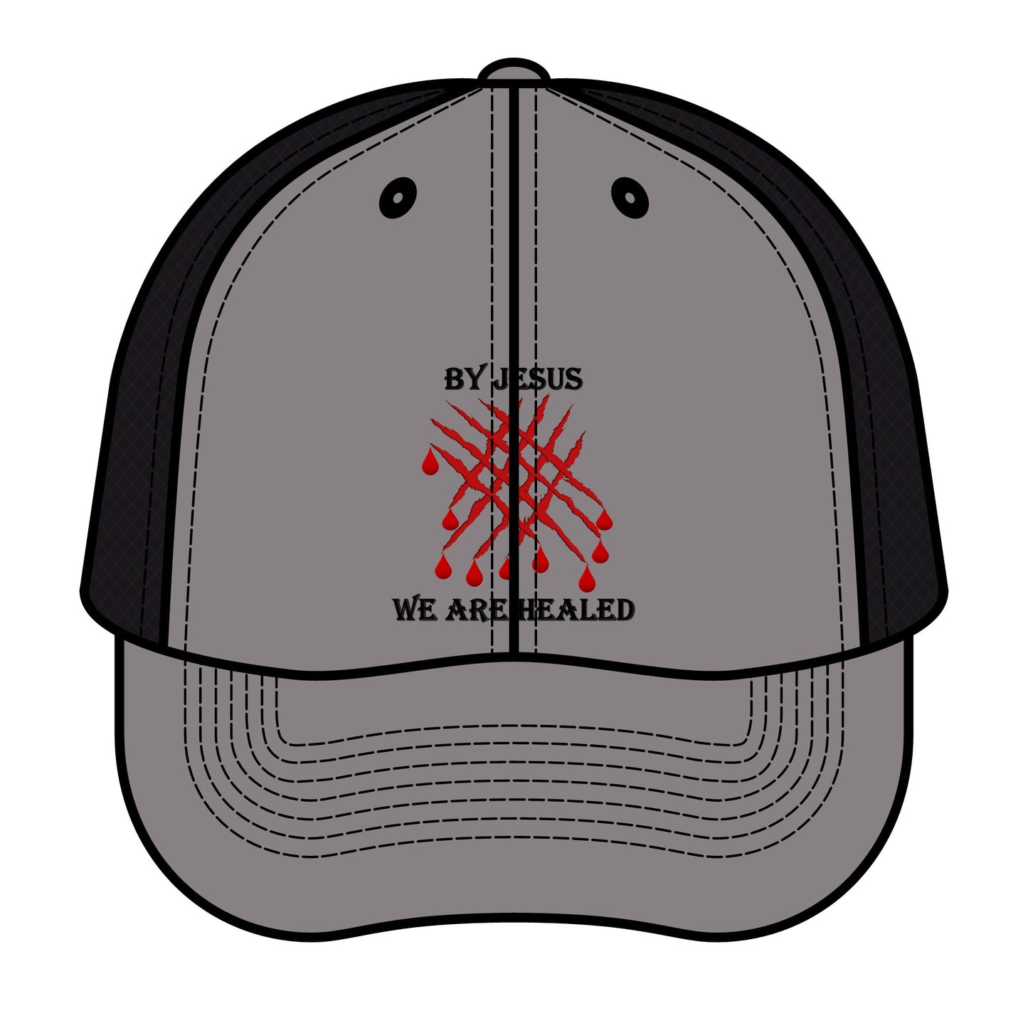 Jesus Stripes We're Healed - Faith - Inspired Retro Trucker Hat