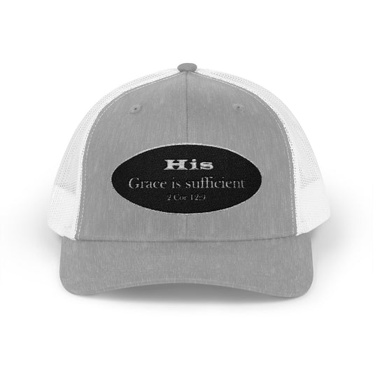 Grace Sufficient (B&W) - Faith - Inspired - Stylish Snapback Trucker Cap